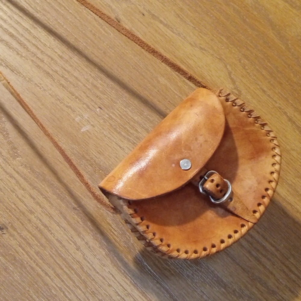 Mini Leather Bag Buckle Closure Vintage